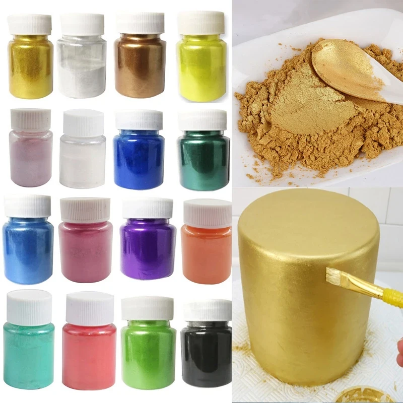 

15g/bottle Gold Silver Powder Dyeing Powder Glitter Mousse Cake Macaron Chocolate Baking Color Powder Decoration Supplies