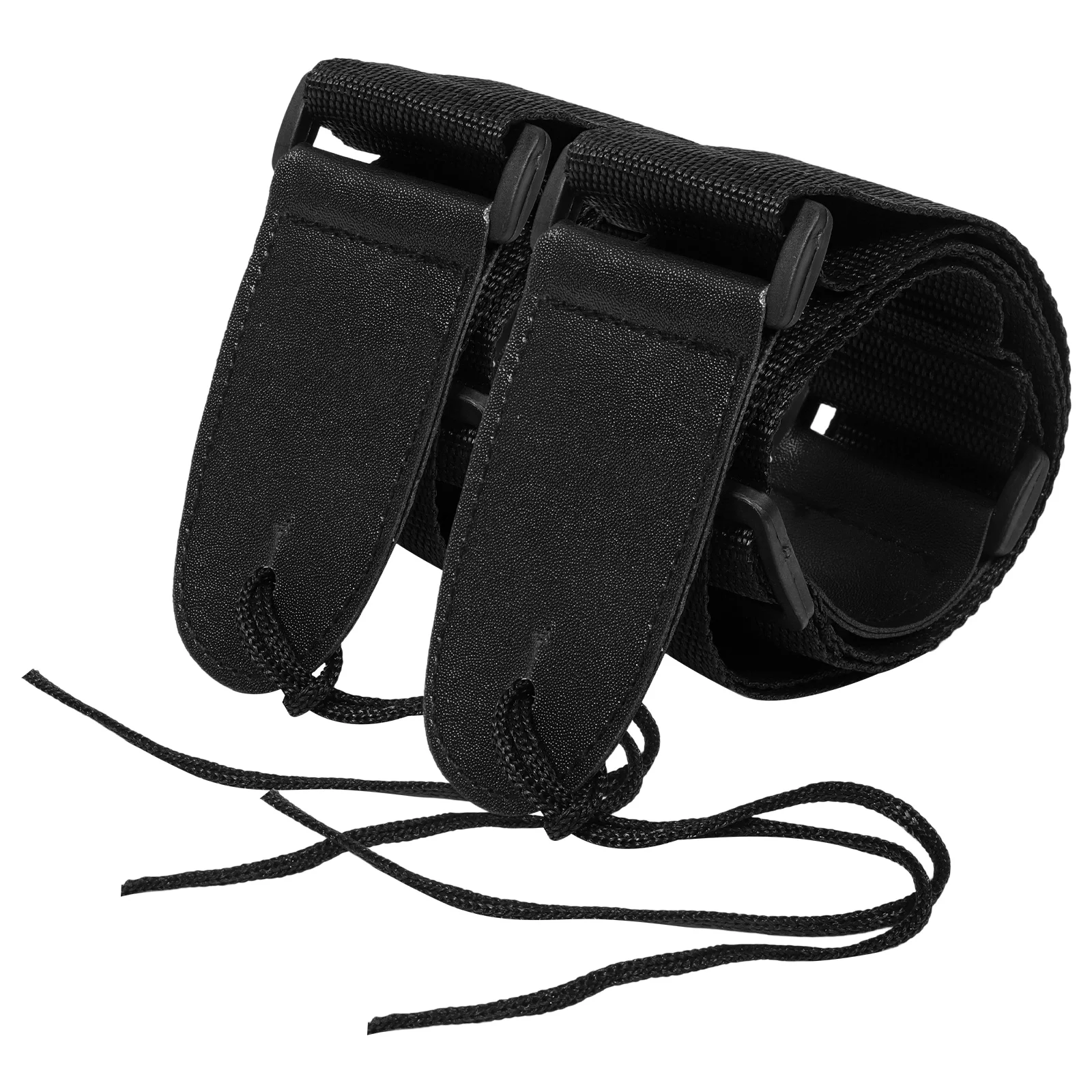 

2 Pcs Guitar Strap Electric Black Wheel Vermilion Pattern Ribbon Straps Acoustic