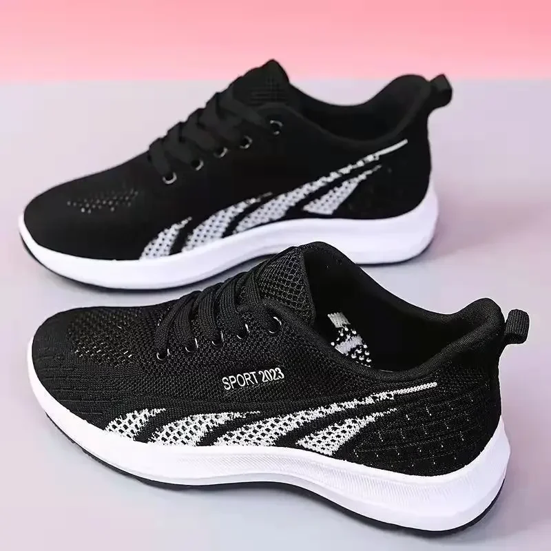 Running Shoes Ladies Breathable Sneakers Summer Light Mesh Air Cushion Women\'s Sports Shoes Outdoor Lace Up Training Shoes