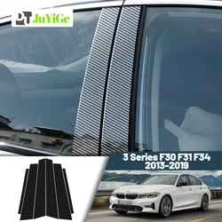 Glossy Black Carbon Fiber Window Door Deal B C Pillar Post Cover Sticker For BMW 3 Series F30 F31 F34 2013-2019 2014 2015