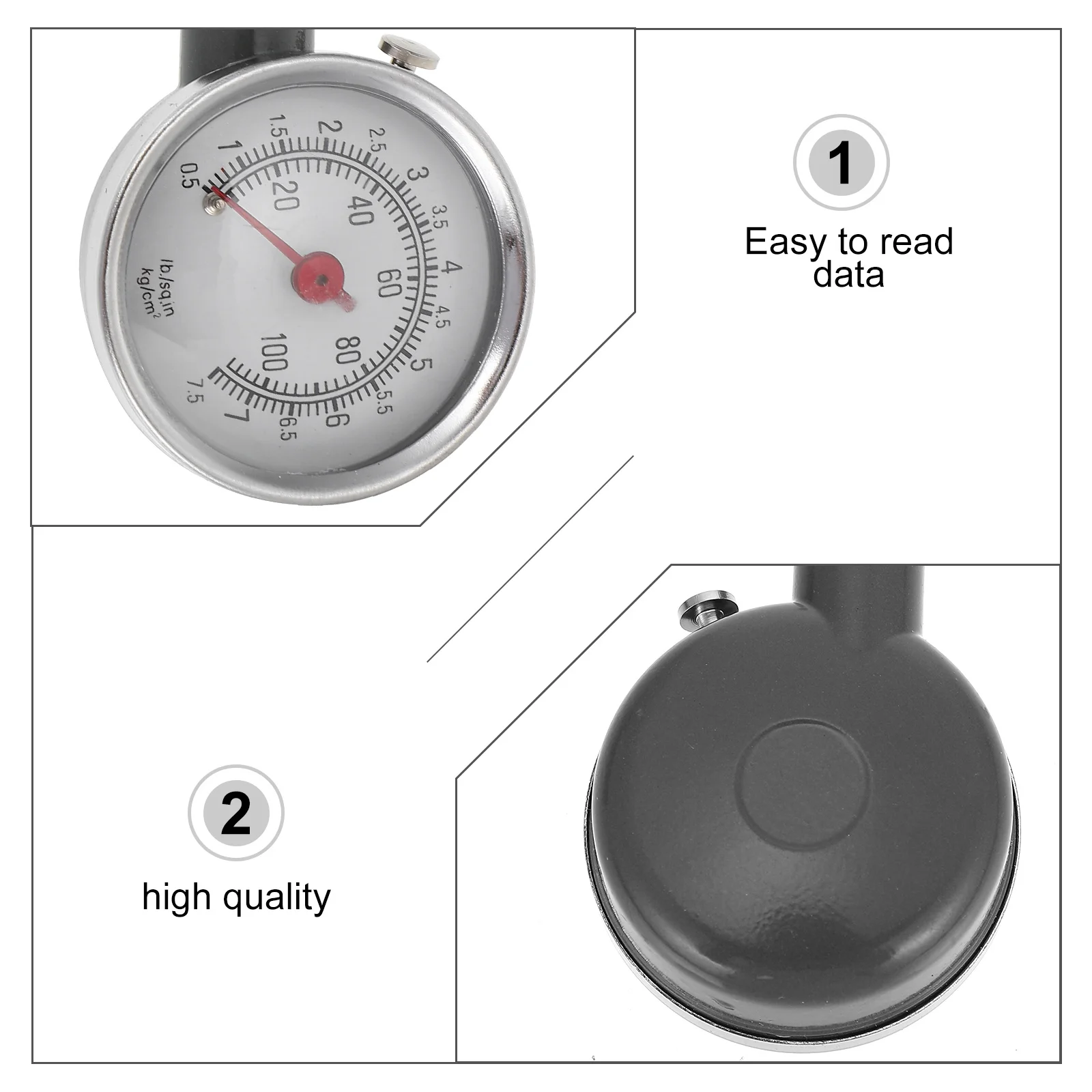 1pc High Precision Gauge Stainless Steel Real-Time Detection Car Tire Pressure Meter Auto Tire Pressure Checker Repair Tool