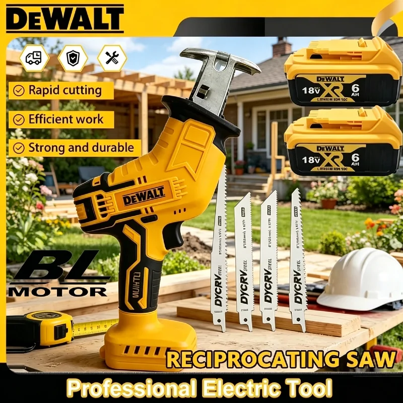 

Dewalt 2800RPM Cordless Reciprocating Saw Brushless 20V Electric Saw Multifunctional Metal Wood Pipe Cutting Saw Power Tool