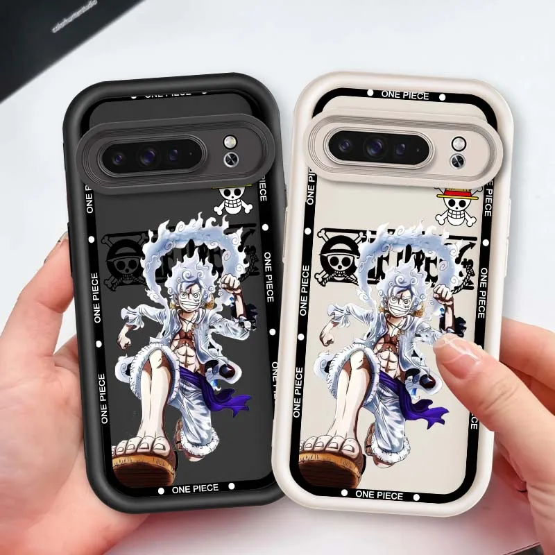 One Piece Luffy Cartoon Art For Google Pixel 9 8A 8 7 7A Pro XL 5G Eye Ladder Phone Case Soft TPU Shockproof Cover