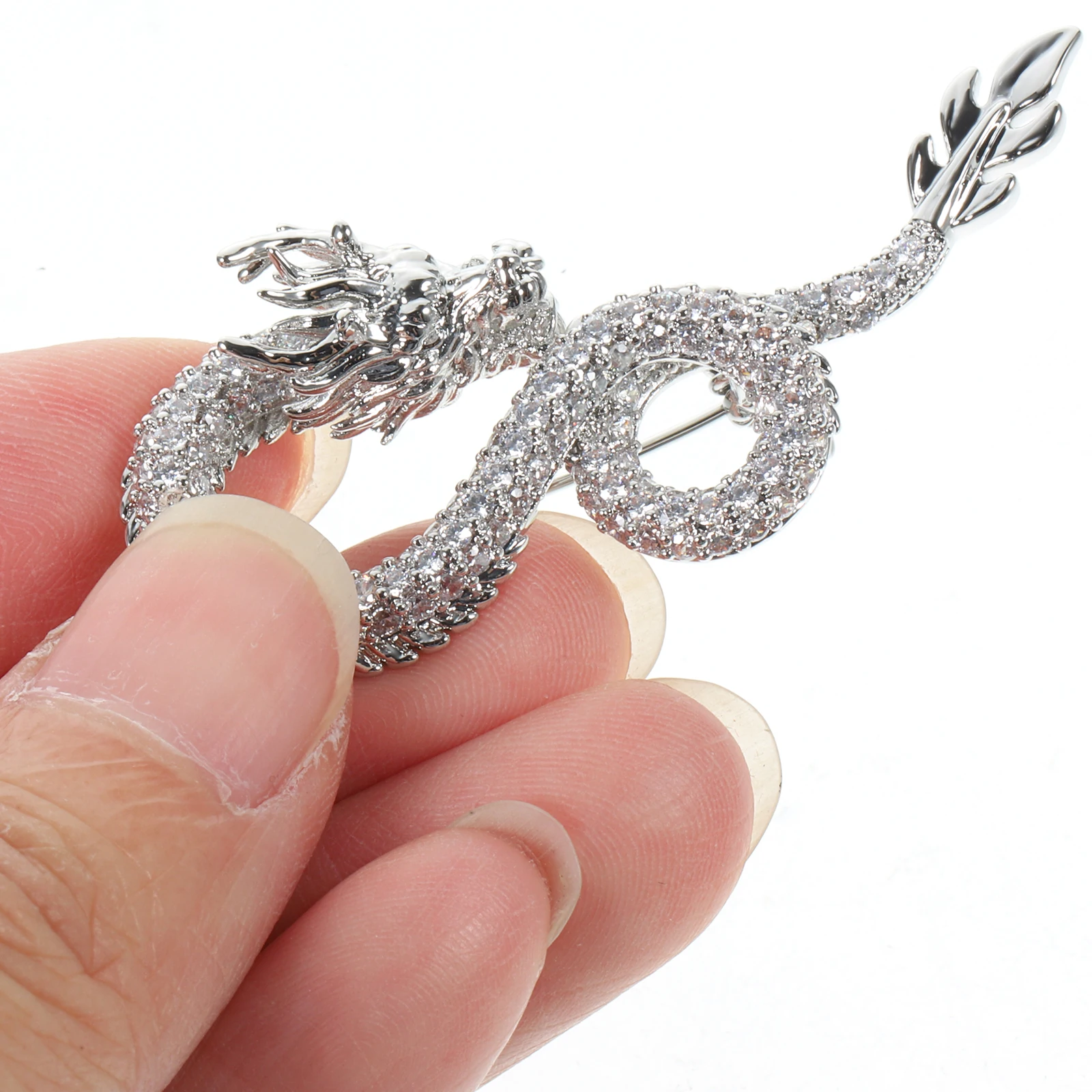 

Creative Dragon Zodiac Jewelry Chinese -Resistant Copper Brooch Metal Pin Decorative Suit Wedding Gift Dragon