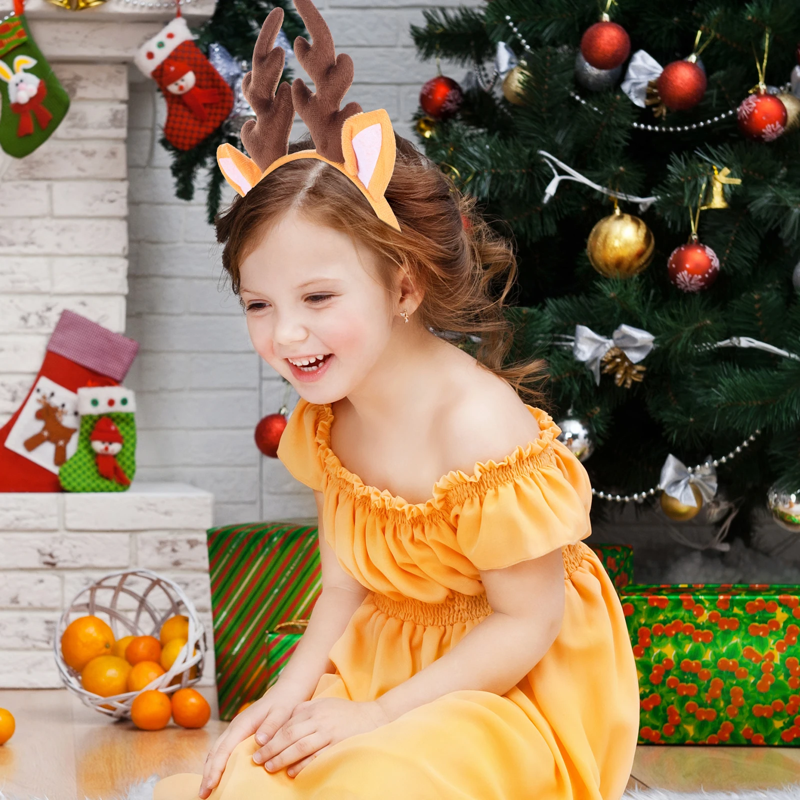 

Reindeer Antlers Headband Christmas Party Deer Antlers Hairband Lightweight Easy Wear Xmas Hair Hoop Holiday Supplies