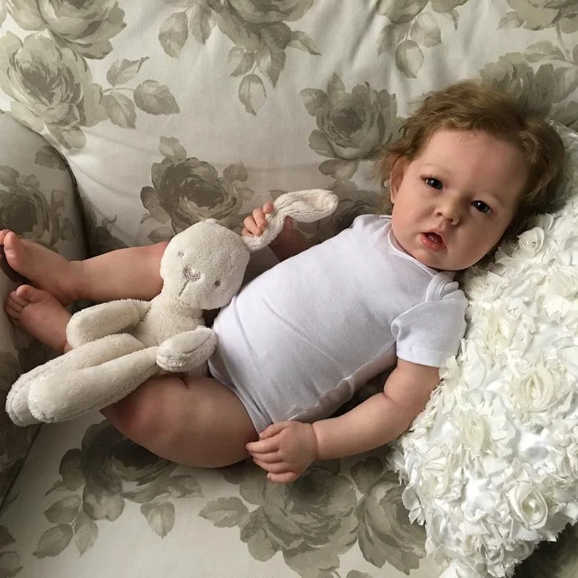 55CM 시뮬레이션 리본 베이비 돌 리암, 마음대로 옷을 입힐 수 있는 어린이 휴일 선물, 따뜻하고 부드러운, 앉고 누울 수 있는 W-022LI