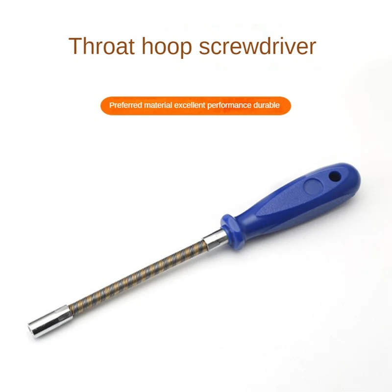 7mm Flexible Hex Screwdriver 90 Degree Bendable Nutdriver Hex Socket Hose Clamp Screw Driver Hand Tools for Car Repair