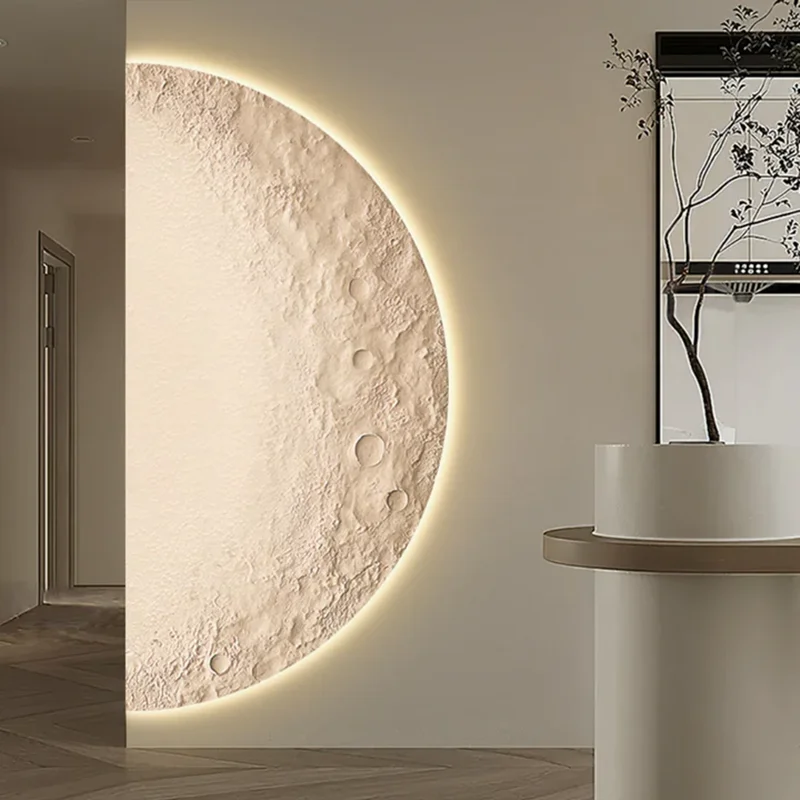 

Nordic wabi sabi wall light creative half moon led lamp Hallway Background wall unique lamp indoor room decors aesthetic light