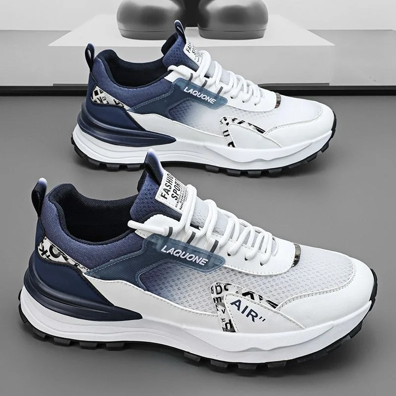 

Trendy Men's Shoes Breathable Thin High-End Net Surface Sports Leisure Dad Anti-Odor Shoes Korean Style round Toe Color
