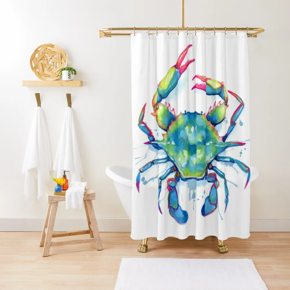 

Blue Crab Shower Curtain Bathroom Box Bathroom Deco Bathroom Shower For The Curtain