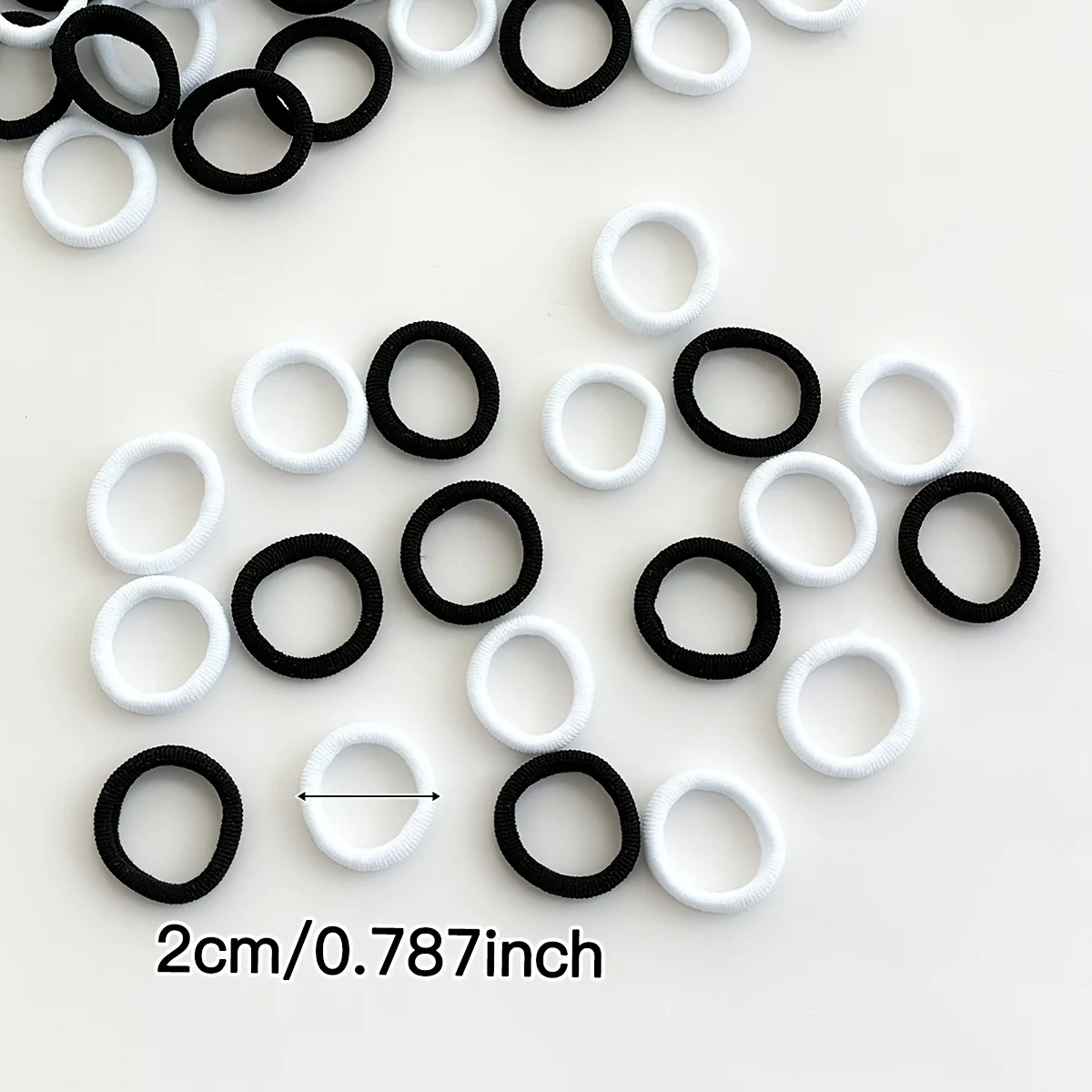 120-Piece Set of Black and White Mini Hair Ties + Zipper Bag, Non-Slip and Won'T Pull Hair, 1.98cm Ultra-Thin Ponytail Clips, Perfect for Girlfriends' Gatherings/Birthday Parties, Great Item for Styling and Beauty Looks, Birthday Gift | Independence Day | Labor Day | Thanksgiving Day | The Perfect Gift for Christmas and Other 11 Major Holidays.