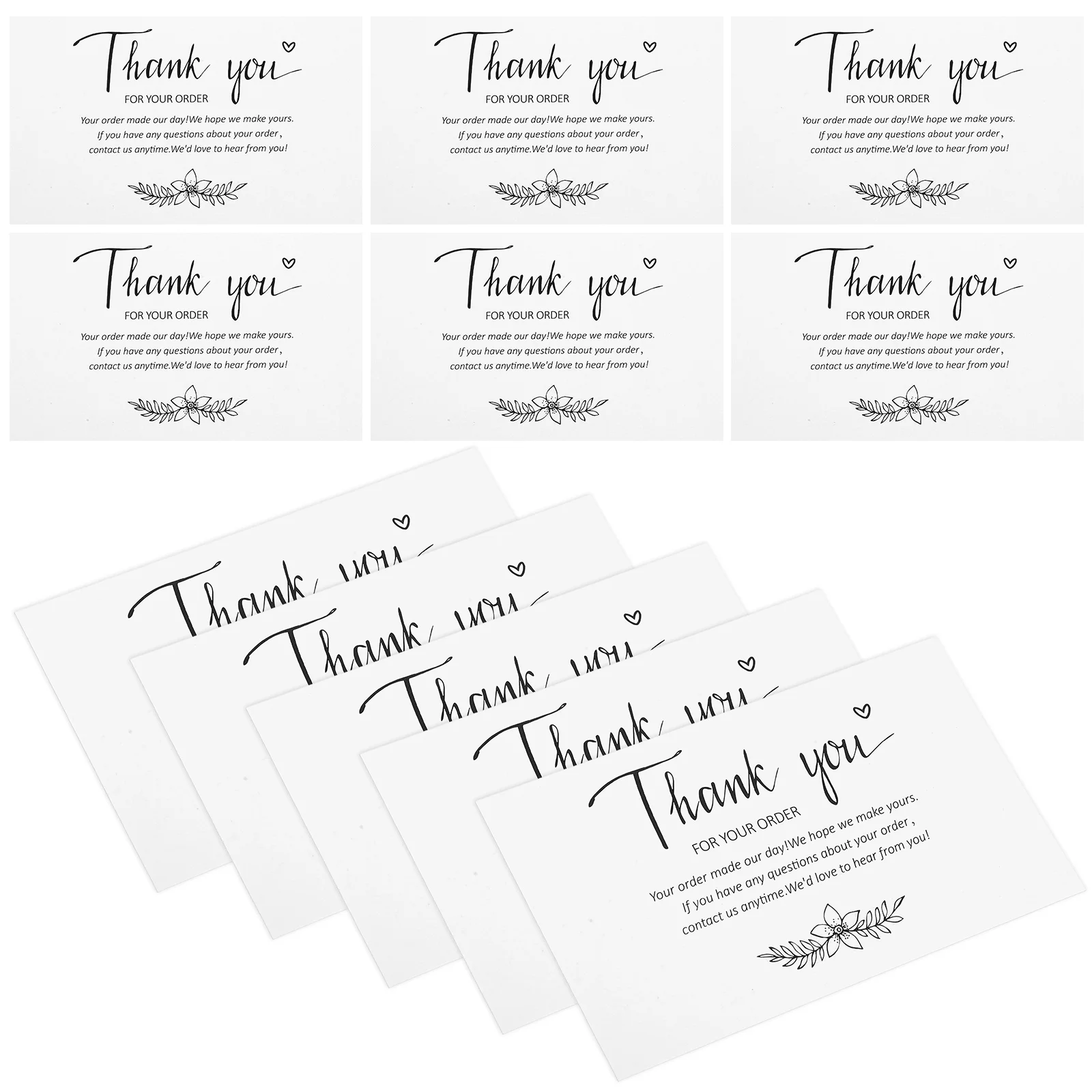 100 Pcs Thank You Card Gift Cards Decor Business Shopping Your Order Paper Packing Thanks