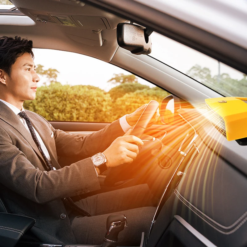 

Автомобильный обогреватель и вентилятор 2 в 1, автоматический размораживатель лобового стекла 360 ° Вращающаяся противотуманная электрическая сушилка с подогревом, противозапотевающая, антизапотевающая, размораживатель