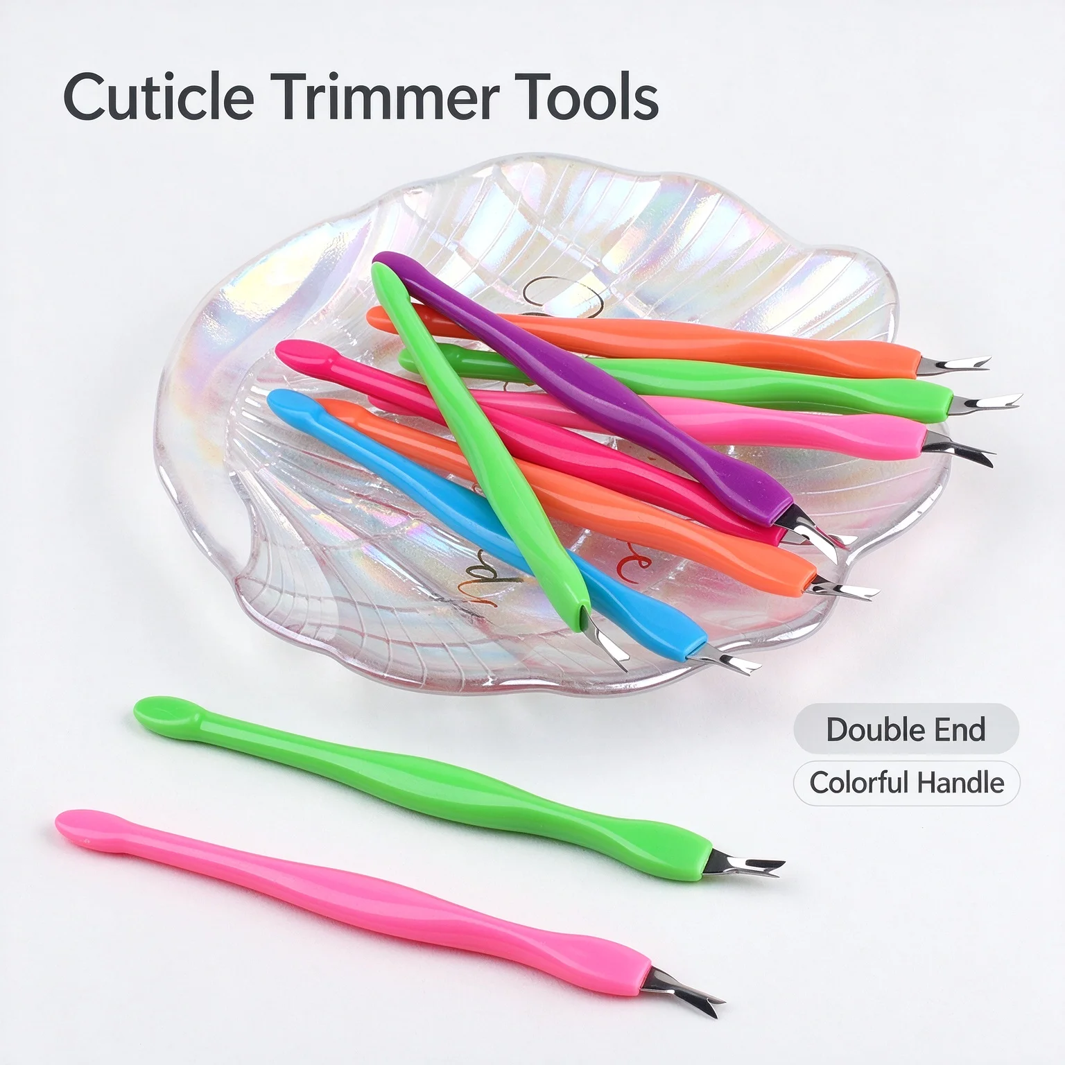 10/20/50Pcs Nail Cuticle Pusher Fork Manicure Cuticle Take Out Spatula Push Cleaner Plastic Handle Dead Skin Remover Tool Sticks
