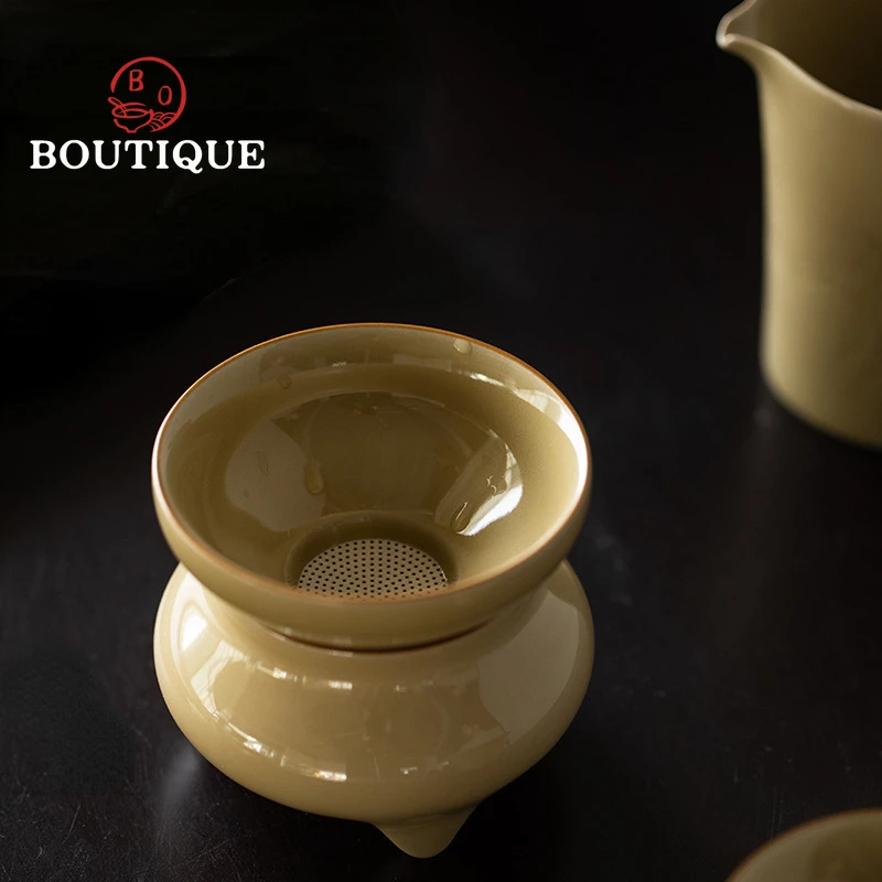 

Handmade Tea Strainer Integrated Tea Filter Kung Fu Tea Set Ceramic Tea Ceremony Accessories Tea Ware Tea Filter