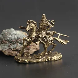 Creative Brass Chinese God of Wealth Riding Horse Guan Gong Statue Home Decoration Accessories Office Desk Decor Ornaments
