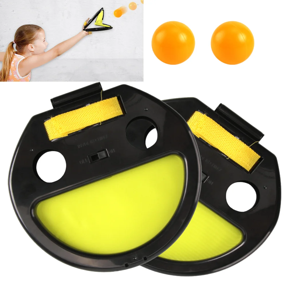 Racchetta da ballo per bambini che cattura a mano genitore-figlio sport all'aria aperta racchetta giocattolo palla da lancio lancia palline da Tennis Clip a mano (1 Set