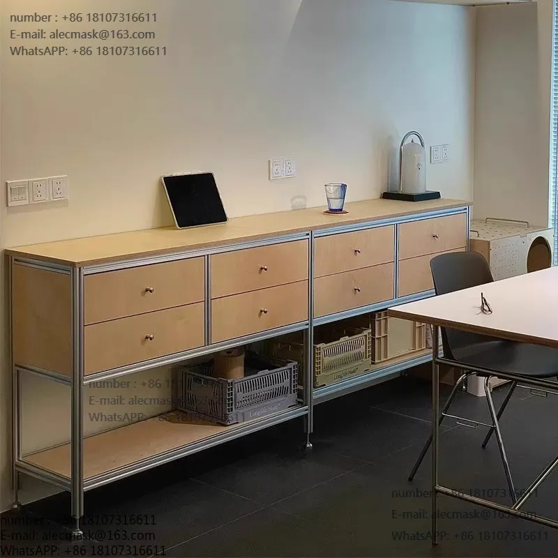 

Aluminum Profile Solid Wood Display Cabinet Desk Side Cabinet Locker Locker File Cabinet Removable