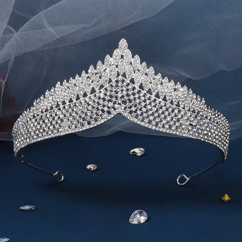 Luxury Elegant Crystal Crown Hair Accessories Tiara For Women Female Birthday Party Wedding Prom Crown Headdress Accessories