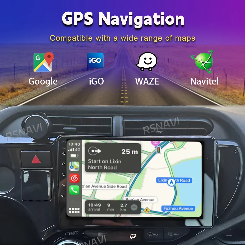 Android 16 Carplay Auto Car Radio Multimedia Player For Toyota AQUA Prius C 2018 2019 2020 Autoradio GPS Stereo 2din Head Unit view 5