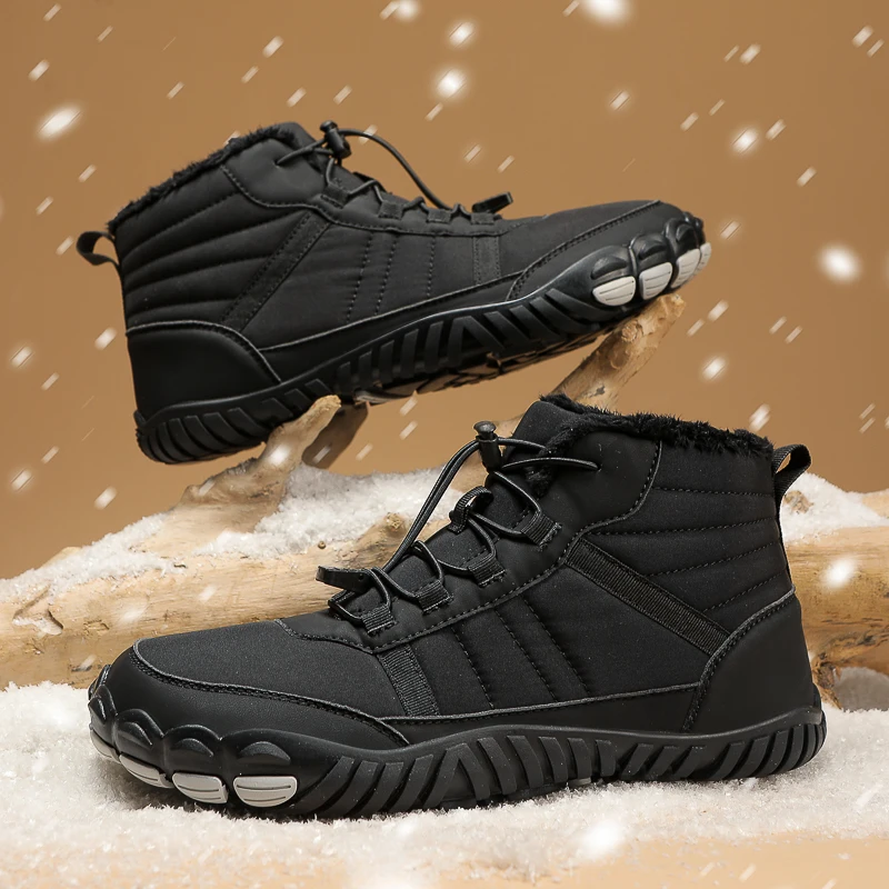 2024 Zimowe buty męskie Snow Barefoot Casual Shoes Outdoor Work Shoes Ladies Warm Fur Men Ankle Shoes Męskie buty śnieżne Duży rozmiar