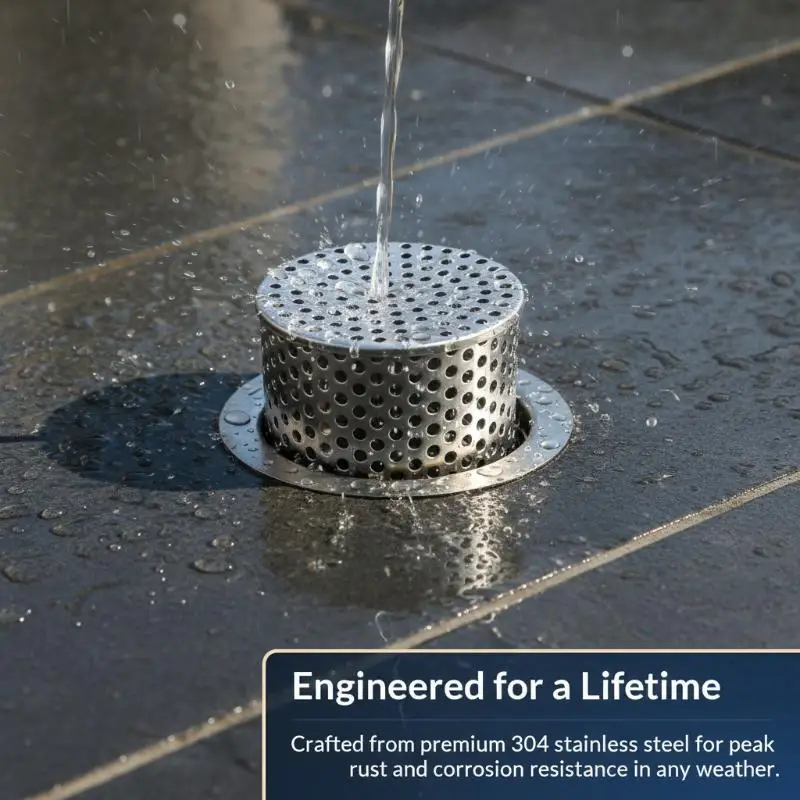 Rooftop Floor Drain Cover Anti Rodent Anti Blocking Outer Mesh Strainer 1Pcs for Outdoor Patio Balcony Drain Protection