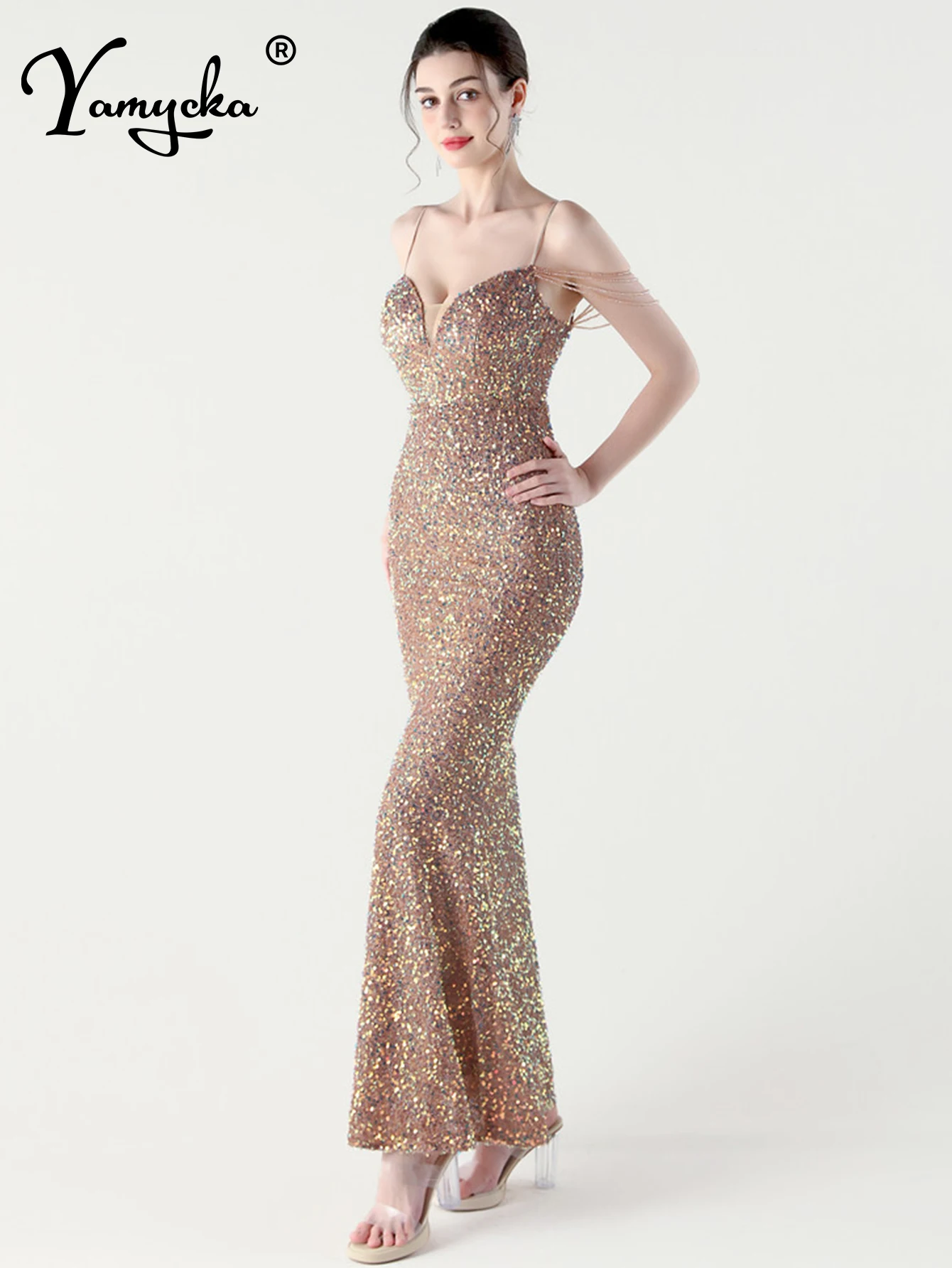 Sexy sem costas festa vestidos longos 2025 mulher lantejoulas aniversário vestido de verão feminino elegante cocktail baile de formatura vestidos de noite hl