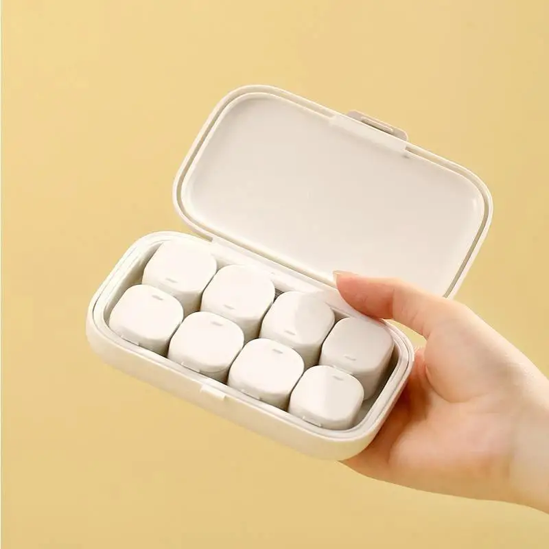 1Set 8-Grids PP Pill Box Travel Portable Small Medicine Box, Utility Medicine Case With 8 Mini Packing Box Daily Medicine Case