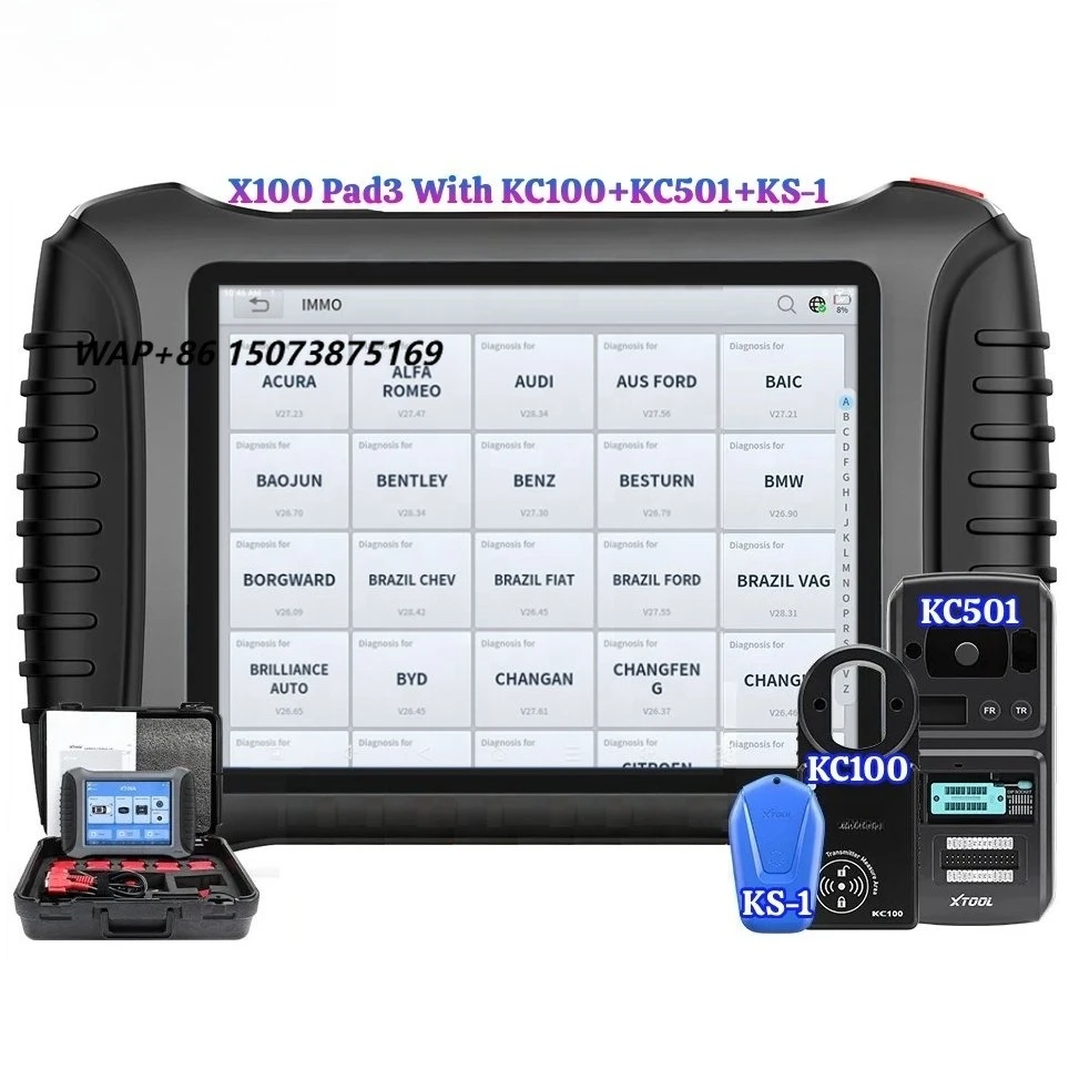 XTOOL X100Pad3 All Key Lost Car Key Programmer Pin Code Reader Immobilizer with KC100 KC501 KS-1 for Smart Key Programmer