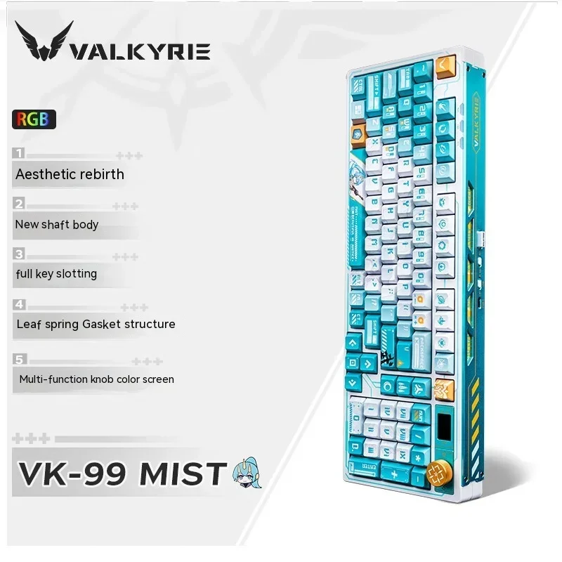 Imagem -06 - Valkyrie Vk99 Teclados Mecânicos Junta Chave Completa Troca Quente Modo 2.4g sem Fio Bluetooth Rgb Jogos Escritório Acessórios para pc