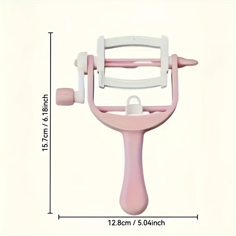 Novas ferramentas manuais diy, enrolador de linha de bola manual doméstico com alça de alto valor, rosa e branco, máquina de tricô de corda com manivela