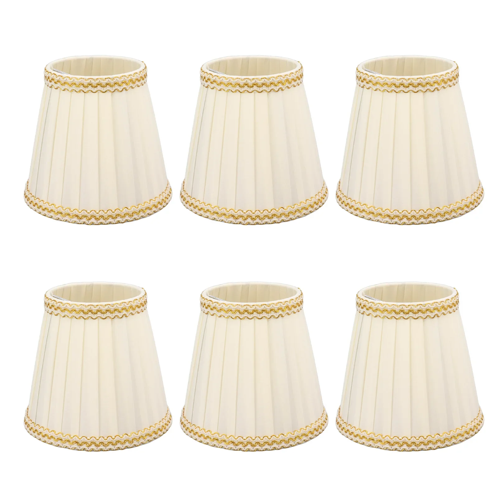 

6pcs Cloth Lampshade Wear Resistant Lamp Shade Good Light Transmission Lamp Cover For Home Hotel Bedroom Decor