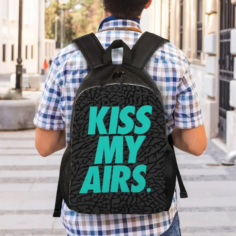 Mochilas personalizadas Kiss My Airs para mujeres y hombres, resistente al agua, bolsa escolar universitaria, bolsa de libros estampada