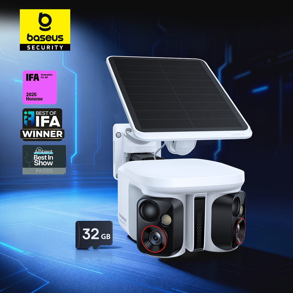  Baseus Security X1 Pro Outdoor Dual Camera Wireless 3K Camera Solar Panel Face Recognition Smart AI Tracking Security Camera 