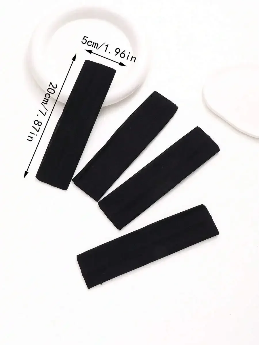 

4pcs 5cm Wide Womens Elastic Headband Non-Slip Sweat Absorbent Sports Hair Accessory