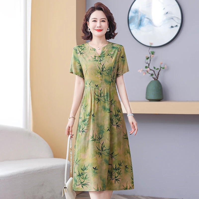 Sukienki damskie z dekoltem w serek na lato 2025, retro, na zewnątrz, plus size, ogrodowe, botaniczne, kwitnące komplety, na spotkania, odzież.