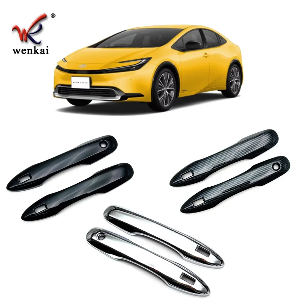 

Крышка дверной ручки из углеродного волокна, хромированная для Toyota Prius XW60 2022-2025 2023 2024 ABS, черный, 4 шт., набор наклеек, автомобильные аксессуары