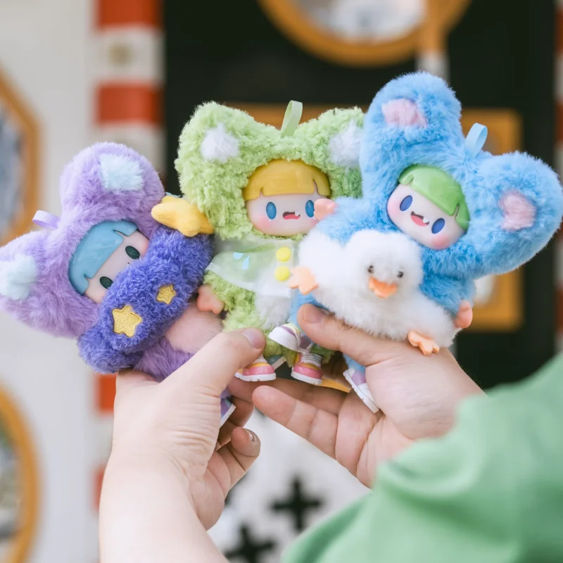 

A Dou Colorful Life Pendant Plush Doll Fluffy Action Figure School Bag Handbag Backpack Cute Key-Chain Phone Pendant Decor Gifts