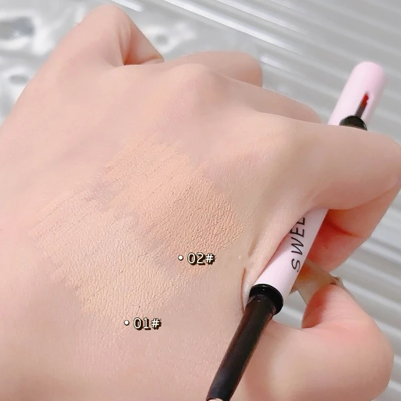 Face Foundation Concealer Pen Double Head Brush Moisturizing Full Coverage Balck Circle Acne Marks Contour Makeup Stick