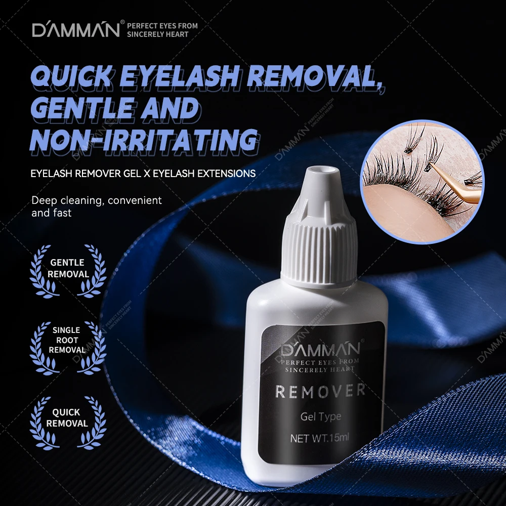 DAMMAN-pegamento para extensiones de pestañas, removedor de crema no irritante, transparente, removedor de Gel, adhesivo para herramientas de