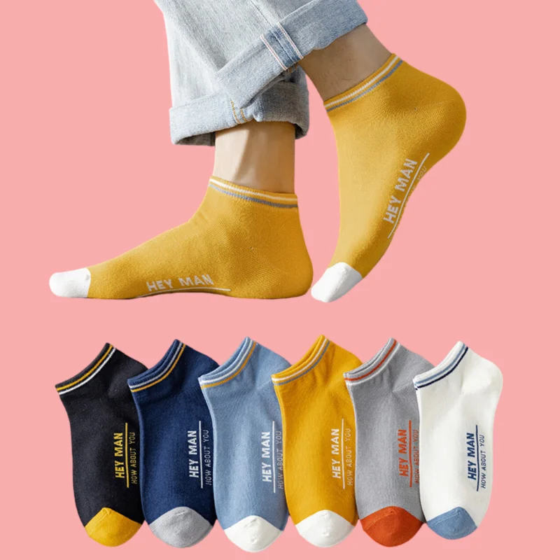 Chaussettes Courtes en Coton Peigné Fin pour Homme, Bas de dehors, Bateau, Peu Profondes, Printemps et Automne, Été, 3/5/10 Paires