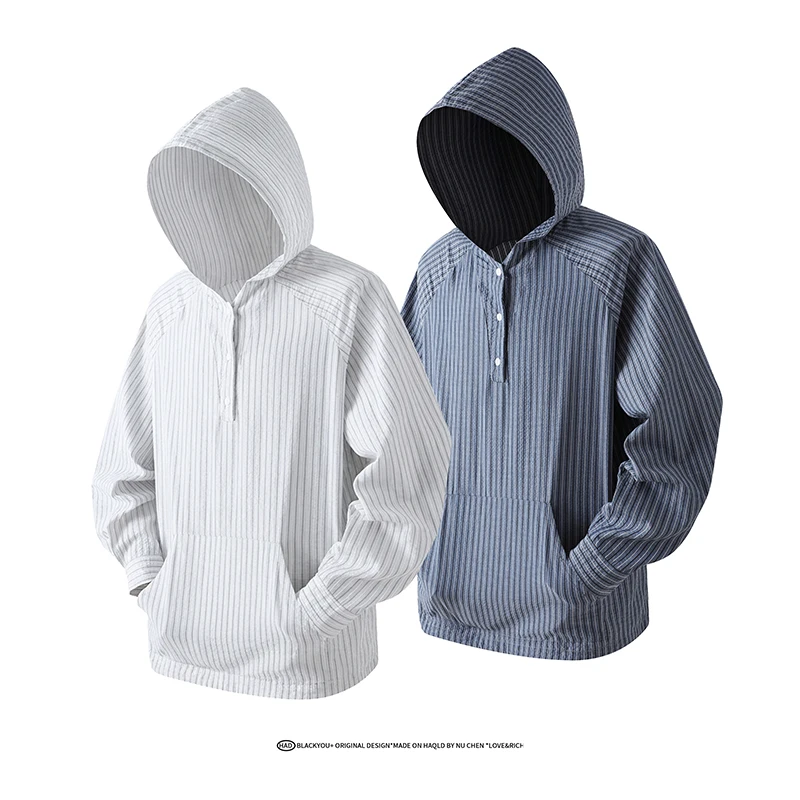 

Spring and Autumn New Fashionable Trendy Retro Sports Striped Hoodie Men's Casual Loose Large Size High Quality Hoodie M-3XL