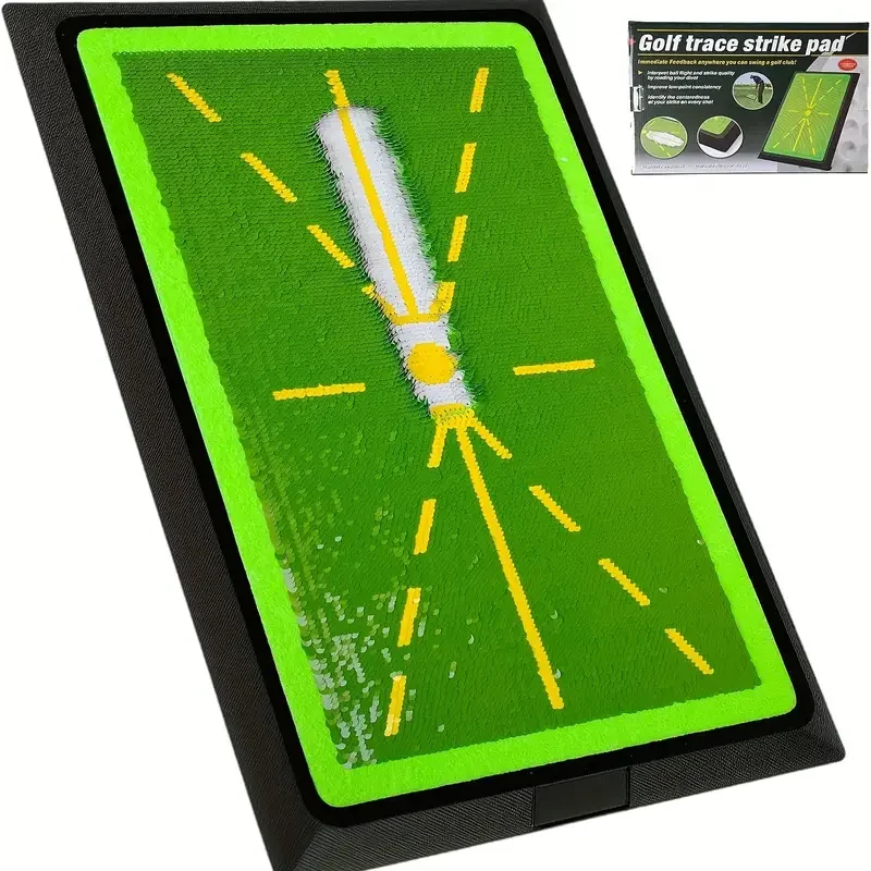 

Upgraded Golf Hitting Mat 17"x12" Indoor Practice Swing Training Mat with Non-Slip Rubber Backing & Swing Path Feedback