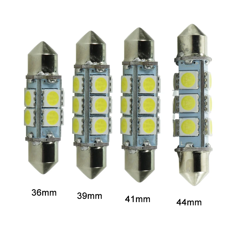 2x Led Festoon Light On Car 36mm 39mm 41mm 44mm C3W C5W C10W 12v 24v Auto Interior Dome Bulb Truck Reading Map Inside Lamp 12 V