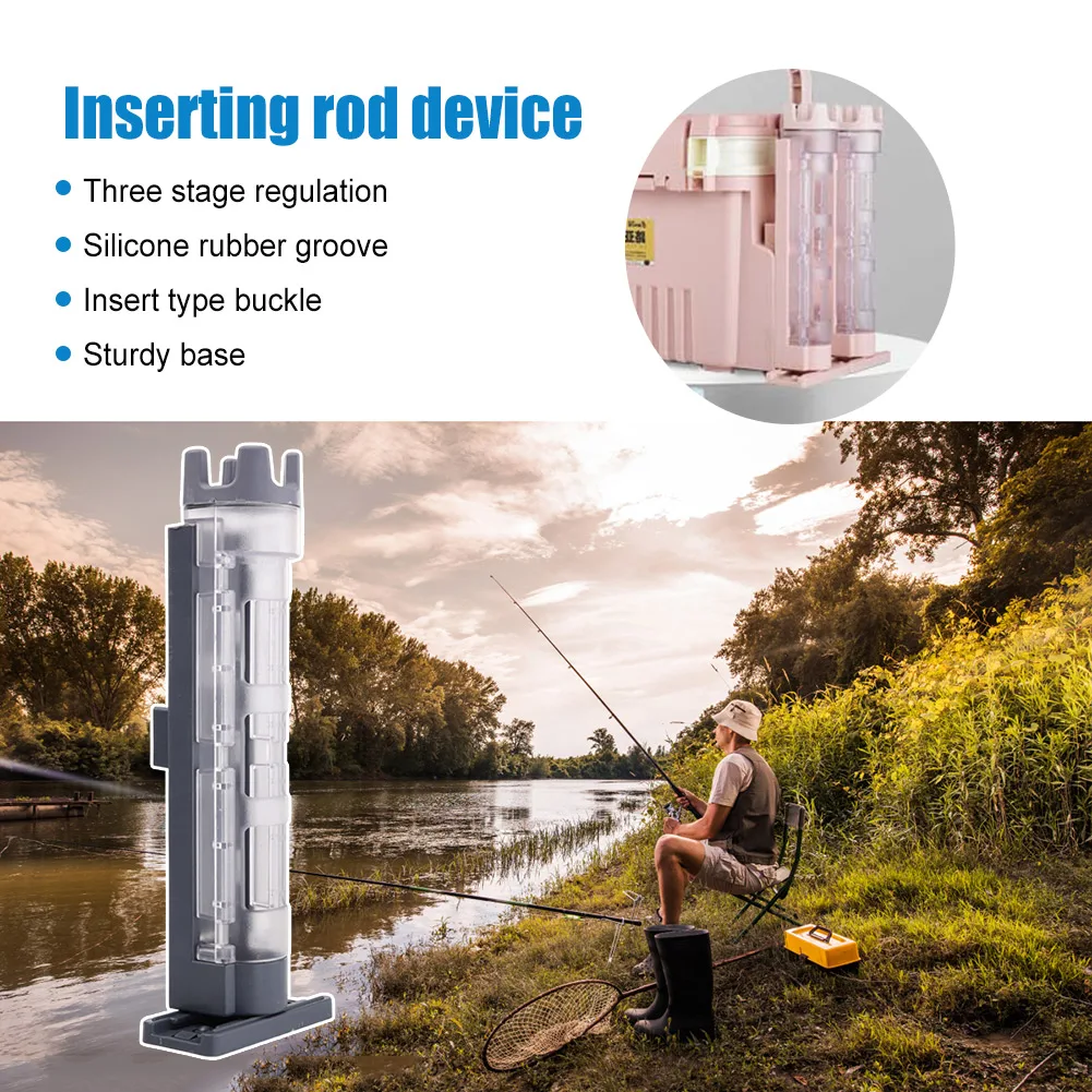 Plastic Fishing Box Barrel Holder Detachable Fishing Box Rod Display Bracket Adjustable Durable Snap Design for Angler Supplies