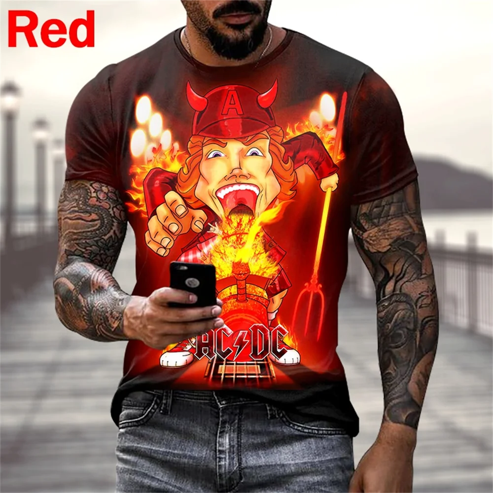 New Personality Fashion Graphic T-shirt Rock ACDC Music Men/Women Print T-Shirts Hip Hop 3D Short Sleeve Casual Shirt Tees Tops