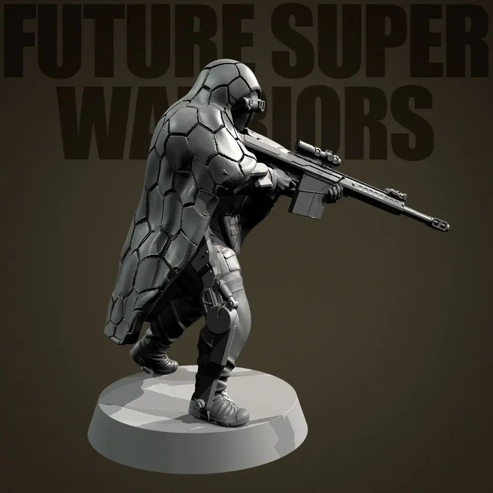 Resin Model Figure, 1/32 Scale Special Sniper, GK, Unassembled and Unpainted Kit, 3D DIY Toy