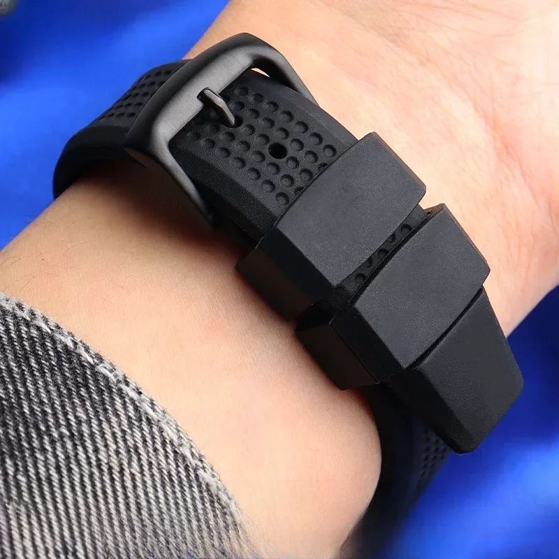 Для Citizen Aw1475 1476 1477 Ca4154 4155 дуговой вогнутый интерфейс силиконовый 24 мм водонепроницаемый мужской уличный безопасный черный ремешок для часов