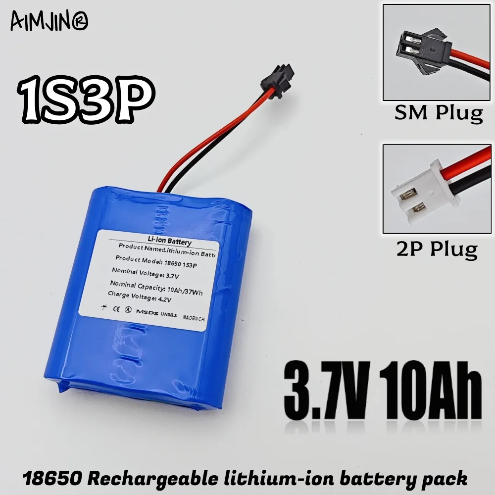 

Литий-ионный аккумулятор 1S3P 18650 10Ач 3.7В с BMS для косметического оборудования, игрушек, радиоуправляемых машин, караоке-систем, радиоприемников, мини-колонок