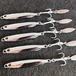 5Pcs/Pack Electroplated Iron Plate Bait 15g 20g 30g Road Sub Bait Sea Fishing Fake Bait Rotating Sequin Mackerel Bait